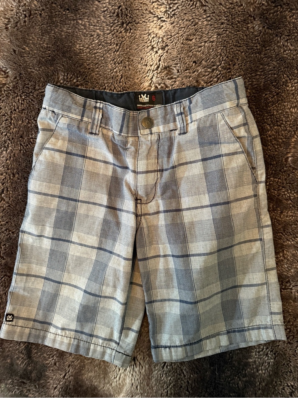 Blue & Gray Plaid Kids' Shorts
